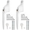WODSTA UPVC Window Handle 2PCS Lockable Window Handle Aluminum White