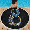 FreedomLook Infinity Butterfly Comfortable Rounded Beach Pool Picnic Towel Blanket