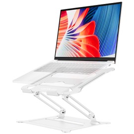 Urmust Laptop Notebook Stand Holder Adjustable Ultrabook Stand Riser Portable Compatible with MacBook Air Pro HP Dell XPS Lenovo All laptops 10-15.6"(Silver)