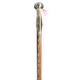 Walking Stick - Original Bubba Stik "Lady" Style Walking Stick with Brass Hame Handle. Made in Texas by Real Texans. (Walnut, 36" Tall)