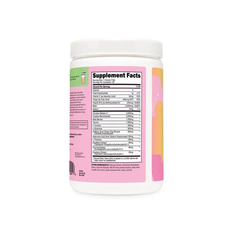 Wellah Pre-Workout with Creatine – 200mg Natural Caffeine, 3g Creatine