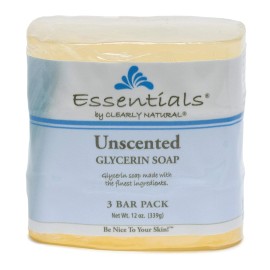 Clearly Natural Glycerine Bar Soap, Unscented, 3 Count, 4 Oz Each