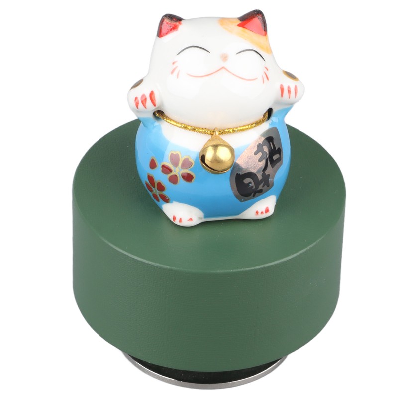 Music Box Round Shape Fortune Cat Style Pleasing Melody Exquisite