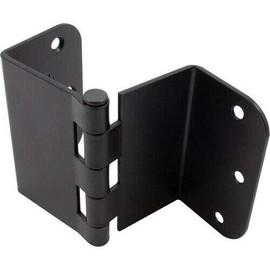 Yurk 3.5 Inch Swing Clear Offset Door Hinge - Contemporary Heavy Duty - Black Metal - Painted Finish - Surface Mount - 5/8 Inch Radius - 1 Count