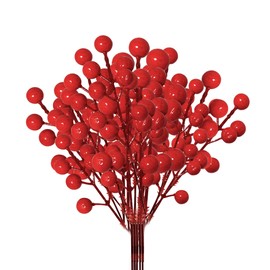 TrailMlix 24 Pack Christmas Tree Decorations Artificial Red Berry Stems - 6.7” Christmas Berry Picks with Holly Berries for Xmas Winter Holiday Home DIY Ornaments