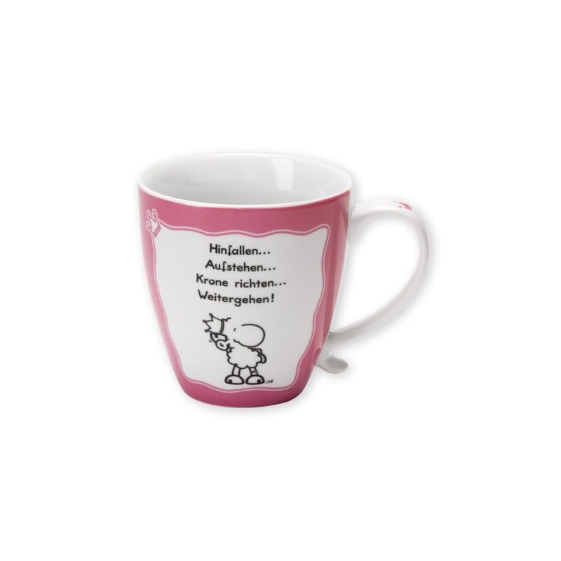 Sheepworld Tasse mit Motiv Hinfallen, Aufstehen, Krone richten | Kaffeetasse,