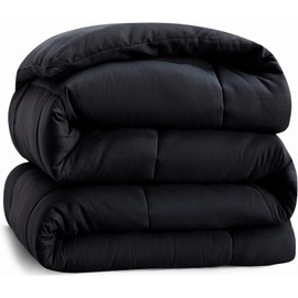 Cozynight Soft Comforter Queen Size Duvet Insert-Lightweight Down Alternative Comforter with Corner Tabs-Fluffy & Breathable & Machine Washable Diamond Stitching (Black,88"X92")