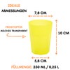 Engelland - 15 x Yellow Frosted Plastic Cups 250ml with