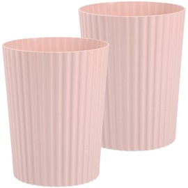 JiatuA - cubeta de basura de plástico pequeño de 1.8 galones para baño, cocina, recámara, oficina, recámara universitario, color rosa, 2 unidades,VTC-14