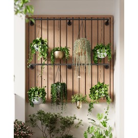 SOFITORG Plant Hanger Indoor, 2 Pack Hanging Planters Rod for Indoor Plants with 12 Hanging Chains, Wall Plant Hanging Rod for Window Ceiling, 65.7 Inch, Metal/Black, Pots Not Included…