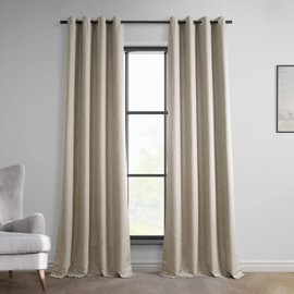 HPD Half Price Drapes Room Darkening Curtains for Living Room 50 X 84 Grommet Italian Faux Linen, FLCH-FM20129-84-GR (1 Panel) Taupe Grey