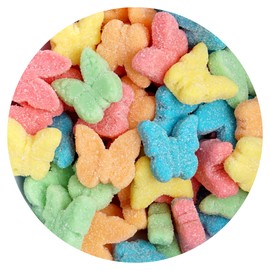 Sour Neon Gummy Butterflies, 2 Pound Bulk Bag, Gummy Candy, The Hampton Candy Company