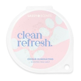 SASSY SCENTS Clean Refresh - Odour ELIMINATING - Strong Scented Wax Melt - Organic Soy Blend Wax Melts - Luxurious, Long-Lasting Fragrances for Any Living Space - Vegan Friendly- 50g