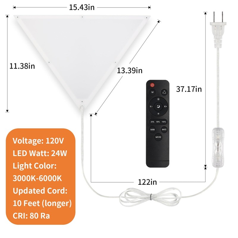 Zlierop Upgraded Corner Light with Remote Control, Dimmable Corner Lights