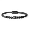 COAI Leather Men's Buddha Bracelet with Mats Onyx Beads, Stone,