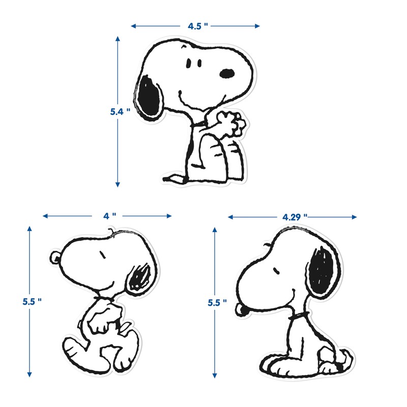 Eureka Peanuts Snoopy Paper Cut-Out Classroom Decorations for Teachers, 36