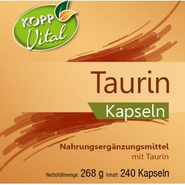 KOPP Vital® Taurine Capsules 1000 mg - 240 Vegan Capsules - 100% Pure Taurine - High Dose & Premium Quality - No Additives - Made in Germany - 268 g