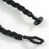 Avalaya Diamond Shell Pendant on Black Bead Twisted Cord Necklace