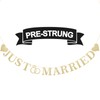 Pre-Strung Just Married Banner Sign Gold Glitter, Wedding Banner for