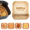 MMH 100PCs Disposable Air Fryer Paper Liners Square, 7.9inches Bottom