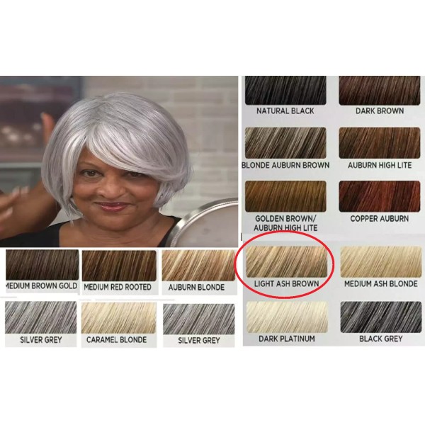 LUXHAIR by Sherri Shepherd Short Layered Bob Wig, LIGHT ASH