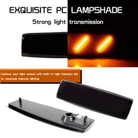 Tonsya For 1988 1989 1990 1991 1992 1993 GMC Suburban C1500 C2500 C3500 K1500 K2500 K3500 Front Bumper side Marker Lights Smoked Lens Amber Led Lamps GM2551141, GM2550141