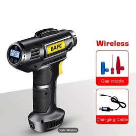 120W Portable Car Air Compressor: Inflate Your Tires With Ease - Wireless & Wired Handheld Pump With LED Light - Style: Wireless