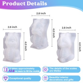 LET'S RESIN Dragon Resin Molds, Hear, Speak, See No Evil 3 Pcs Dragon Epoxy Resin Molds, Lively 3D Animal Silicone Molds for Epoxy Resin, Art Craft, Gift