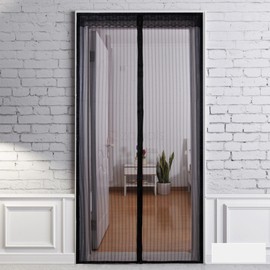 Magnetic Screen Door with Heavy Duty Mesh Door Curtain and Fasten Pushpins FITS Door Size up to 39 x 83 Inch, Fresh Air in, Bug-Free, Hands Free