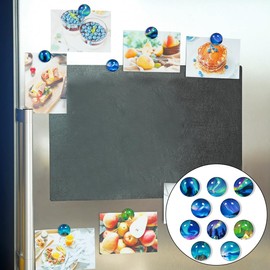 WELANE Glass Fridge Mangets, 10 PCS Aurora Crystal Magnetic Fridge Magnets for Home, Office, Whiteboard, Locker (1.2in/30mm)
