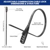 WARLION Zip Tie Lock - 3-Digit Adjustable Cable Lock, for