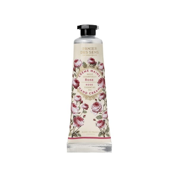 Panier des Sens Rose Hand cream for dry cracked hands with Olive oil & Shea butter, hand lotion - Made in France 97% natural - 1Floz/30ml