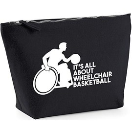 Hippowarehouse It's all about wheelchair basketball printed make up cosmetic wash bag 18x19x9cm