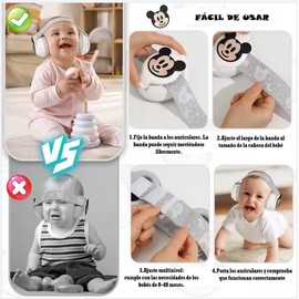 Baby Noise Protection Headphones - White Hearing Protection Headphones for Children and Newborns, 25 dB Noise Protection, Sleep Headphones, Earmuffs for Aeroplane and Travel - Must-Have Baby