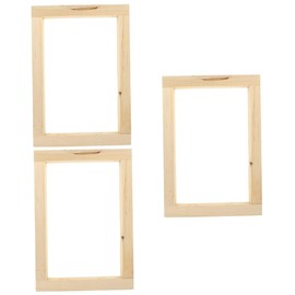 Angoily 3pcs Portable Screen Printing Frame Wooden DIY Mesh Screen for Shirts Canvas Tote Bags Art Projects Sturdy Washable Reusable Silk Printing Frame