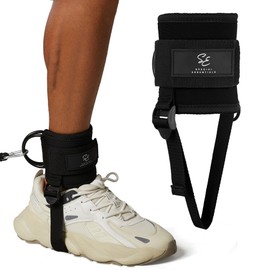 Special Essentials Ankle Strap for Cable Machine & Resistance Bands Premium Neoprene Gym & Workout Kickback Ankle Cuffs with Adjustable Foot Strap for Enhanced Leg & Glute Exercises (Black, Single)