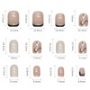 Press on Nails Square Short Length, 24 Pcs Natural Glossy