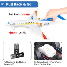 Hymaz Plane Toy Single Airlines Model Airplane Alloy Metal Aircraft Toys Pull Back Business Jet Planes with Lights and Sounds for Kids Boys Girls with Display Rack