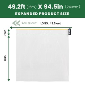 Voomey Pre-Taped Masking Film with Dispenser, Painters Tape with Plastic Attached, Automotive Painters Tape and Drape for Appliances, Furniture, Wood Surfaces & DIY Projects - 8ft x 49ft