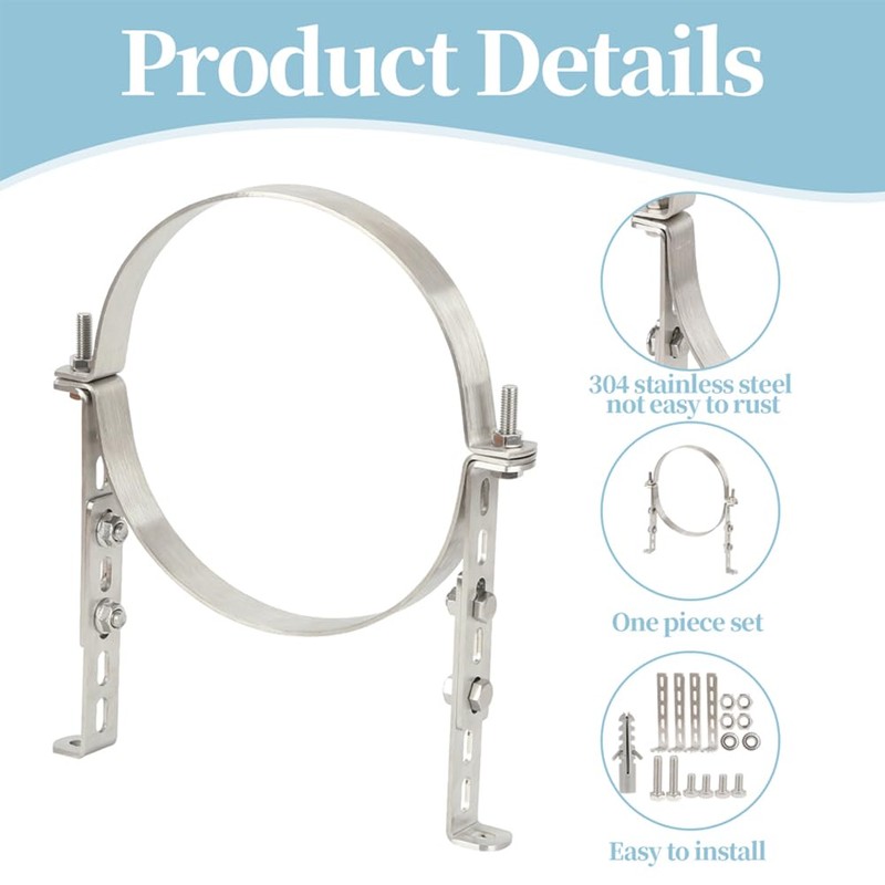 Adjustable Vent Wall Strap,Chimney Pipe Support Bracket,Heavy Duty Adjustable Wall