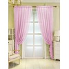 F-CHU Pink Net Curtains for Windows 72 drop Voile Curtains