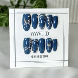 Deep Ink Mercury, what are we doing with our nails? handmade nail tip - medium coffin / 딥잉크 머큐리, 우리네일뭐해 수제네일팁 - 미디엄 코핀