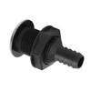Boat 3/4in Through Hull Scupper Drain Straight Black with Stainless
