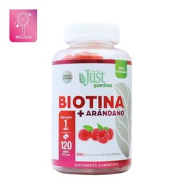 Suplemento alimenticio Olnatura Just biotina + arándano sabor frambuesa 120 gomitas de 3.3 g c/u