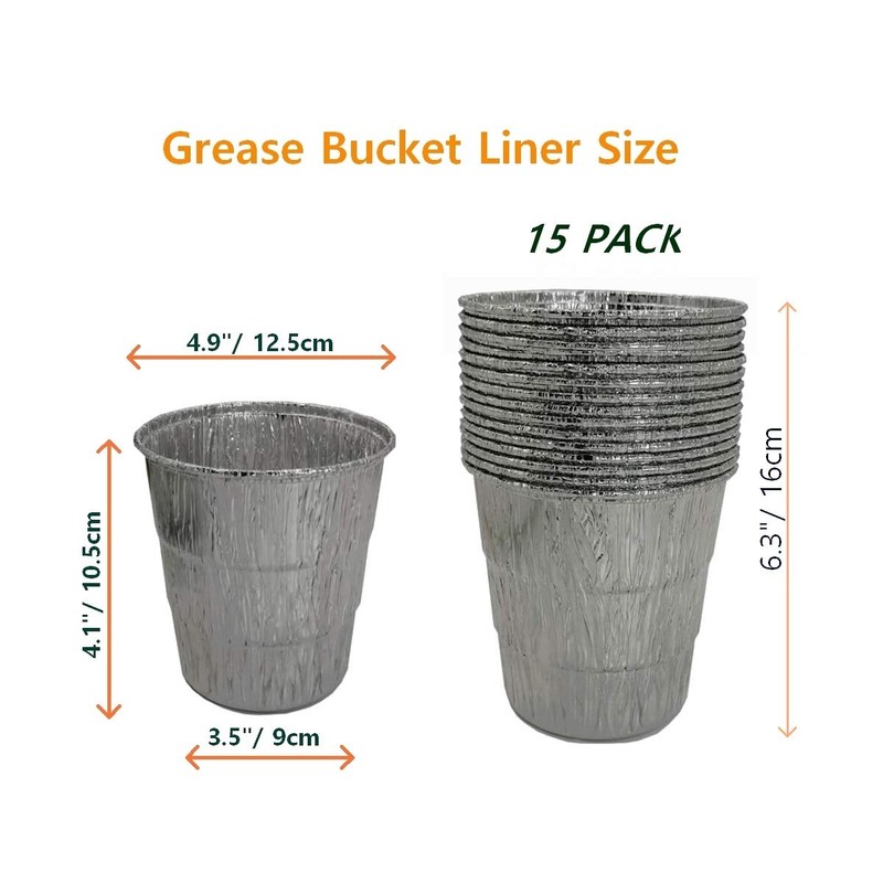 Firsgrill 15-Pack Liners & Replacement Traeger HDW152 Drip Grease Bucket