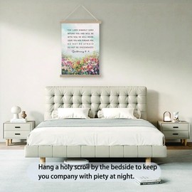 Christian Wall Art - Christian Art, Bible Verse Wall Art, Christian Bible Scroll Wall Art, Christian Wall Art Decor, Inspirational Bible Verse Decorative Painting, Christian Decor Bedroom Living Room