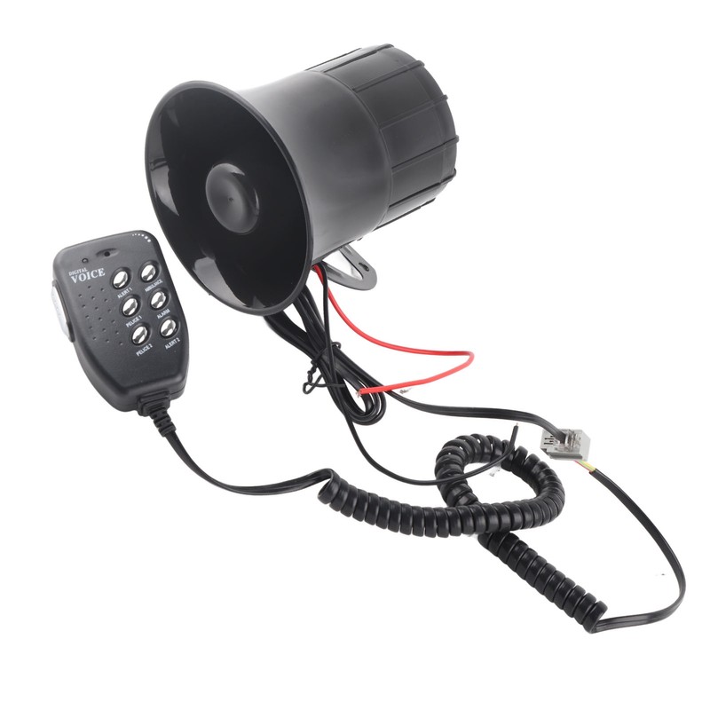 50W 120dB Car Loud Horn 6 Sounds Emergency Warning Alarm