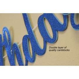 All About Details Happy Birthday Cursive Banner (Blue)