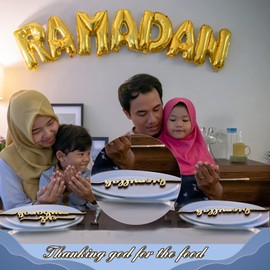 Tatuo 16 Pcs Ramadan Decorations for Home 2025 Ramadan Mubarak Plate Setting Hanging Wooden Word Eid Mubarak Wood Letter Signs Islamic Table Decor for Muslim Kitchen Home Tabletop Settings Ornaments