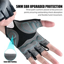 SPEEDCYC Cycling Bike Gloves Padded Bicycle Half Finger Gloves Shock-Absorbing Anti-Slip Breathable Road Biking & MTB Men & Women